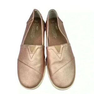 Toms Avalon Slip On Rose Gold Pink Metallic Sz  W 6